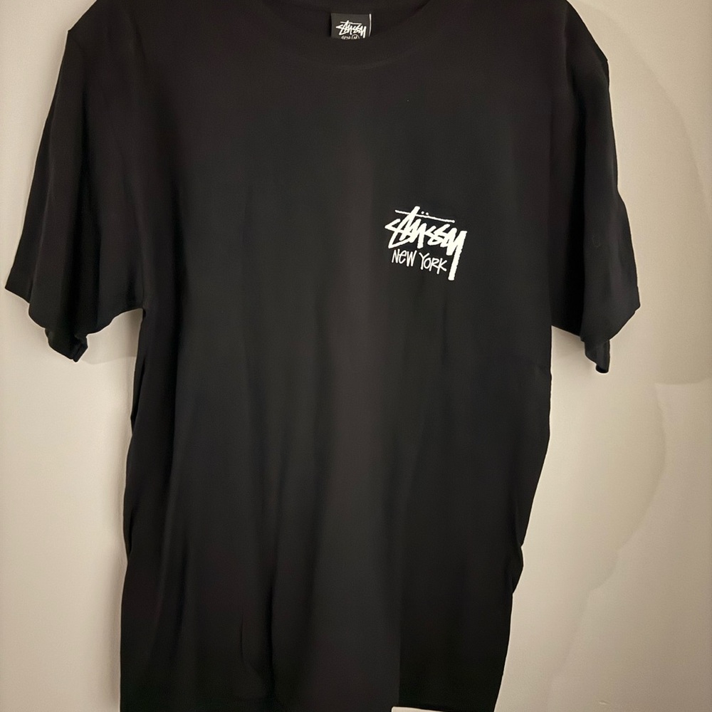 Stussy Black Tee with White Logo